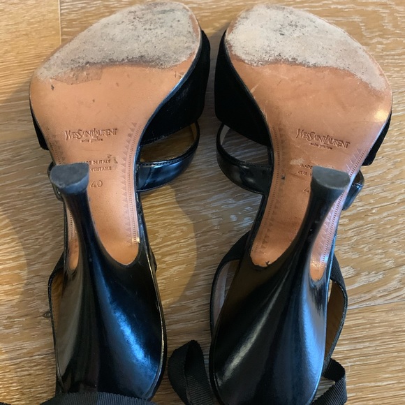Tom Ford for YSL Rive Gauche black velvet strappy sandals - Picture 9 of 13